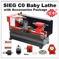 SIEG C0 Baby Lathe (Adjustable Tailstock) with Accessory Pak